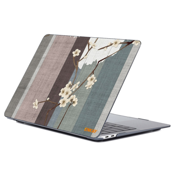 ENKAY Vintage Pattern Series Laotop Protective Crystal Case For MacBook Pro 15.4 inch A1707 / A1990(Plum Blossom)