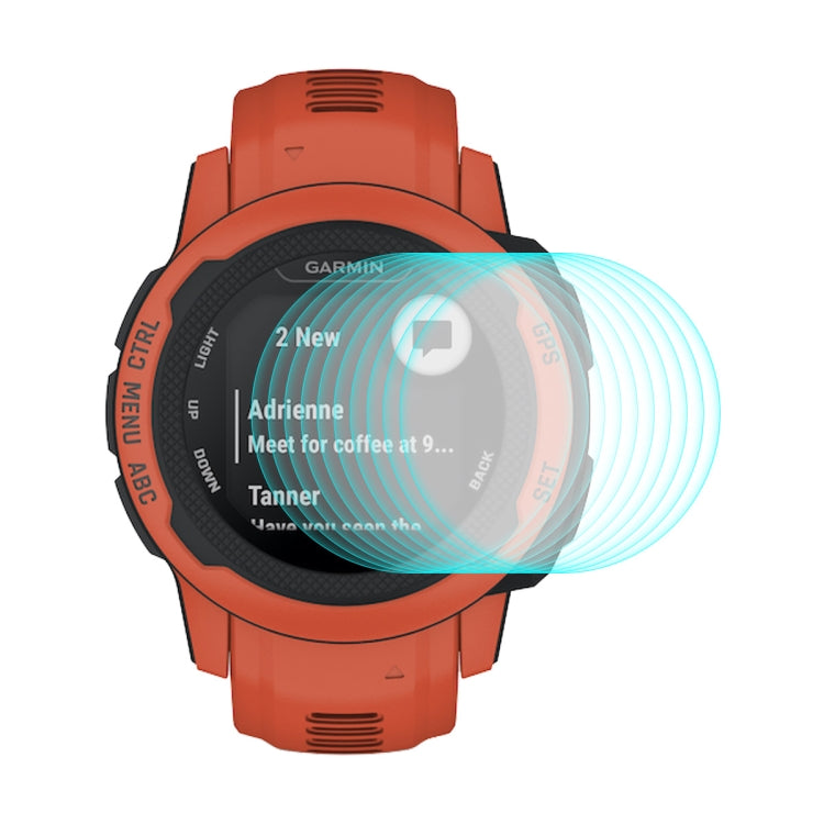 10 PCS ENKAY 0.2mm 9H Tempered Glass Screen Protector Watch Film Compatible with Garmin Instinct 2S
