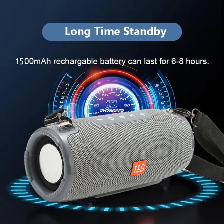 T&G TG324 High Power Water-resistant Portable Bluetooth Speaker Support FM / TF Card(Gray)