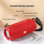 T&G TG324 High Power Water-resistant Portable Bluetooth Speaker Support FM / TF Card(Black)