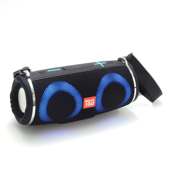 T&G TG642 RGB Light Water-resistant  Portable Bluetooth Speaker Support FM / TF Card(Black)