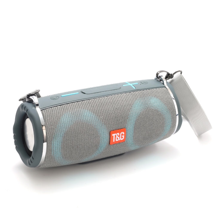 T&G TG642 RGB Light Water-resistant  Portable Bluetooth Speaker Support FM / TF Card(Gray)