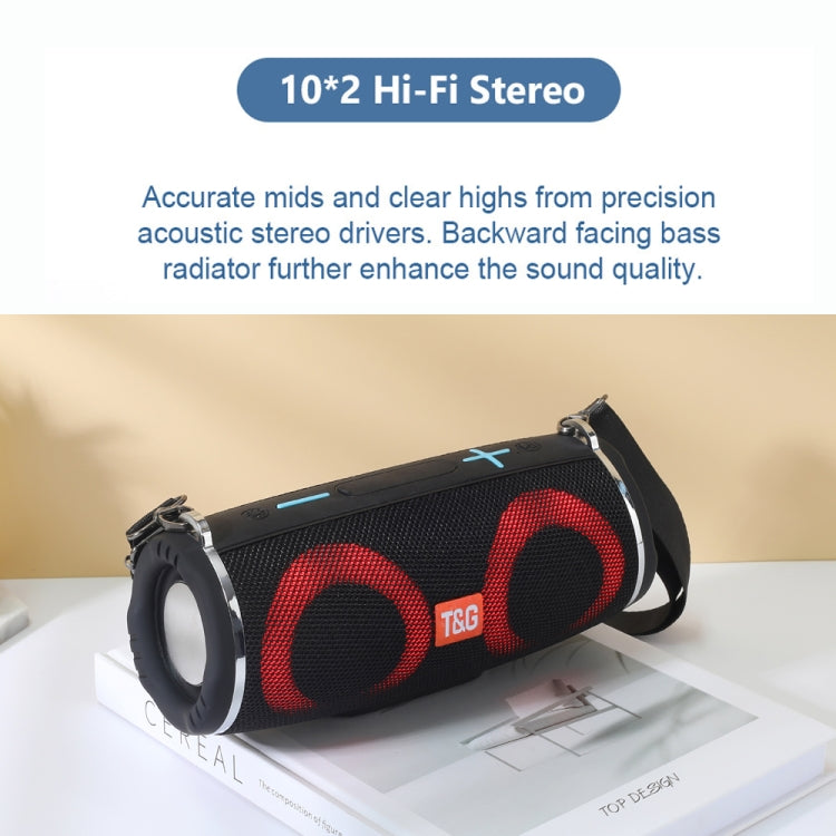 T&G TG642 RGB Light Water-resistant  Portable Bluetooth Speaker Support FM / TF Card(Gray)