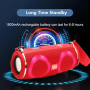 T&G TG642 RGB Light Water-resistant  Portable Bluetooth Speaker Support FM / TF Card(Gray)