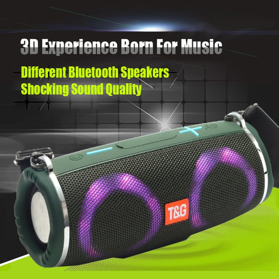 T&G TG642 RGB Light Water-resistant  Portable Bluetooth Speaker Support FM / TF Card(Gray)