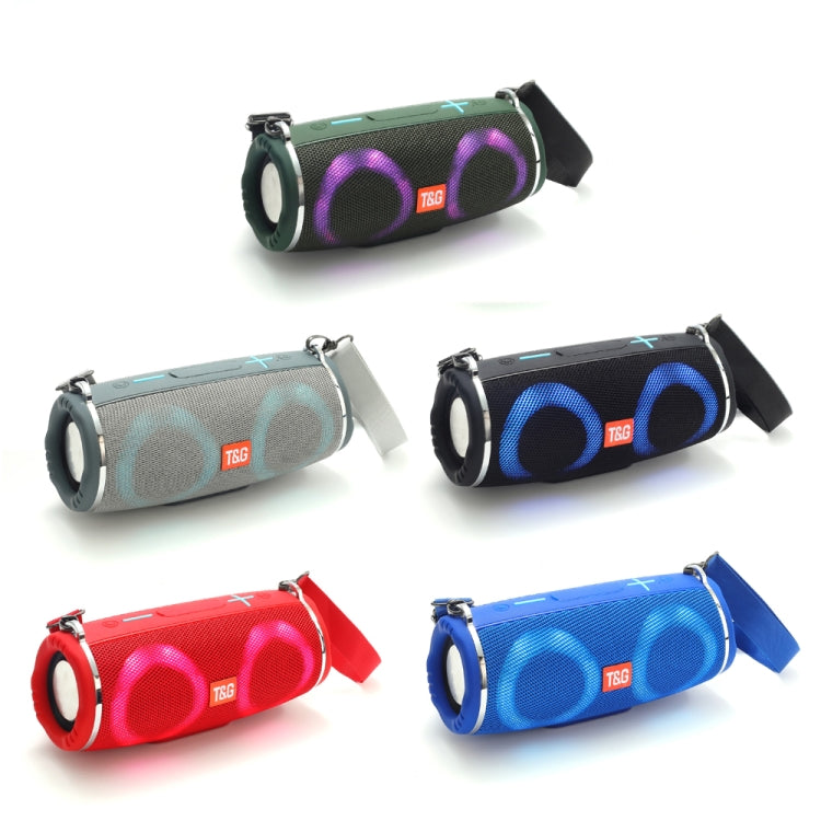 T&G TG642 RGB Light Water-resistant  Portable Bluetooth Speaker Support FM / TF Card(Gray)