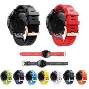 Compatible with Garmin Fenix 6S Pro 20mm Rose Gold Buckle Silicone Watch Band(White)