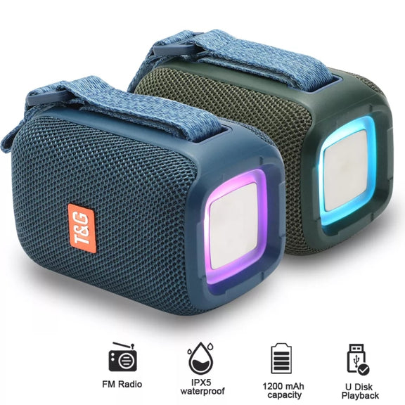 T&G TG339 RGB Light 5W Water-resistant Portable Bluetooth Speaker(Red)