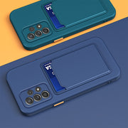 For Samsung Galaxy A73 5G / 4G Skin Feel Card Contrast Color Button TPU Phone Case(Black)