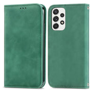For Samsung Galaxy A73 5G Retro Skin Feel Magnetic Horizontal Flip Leather Phone Case(Green)