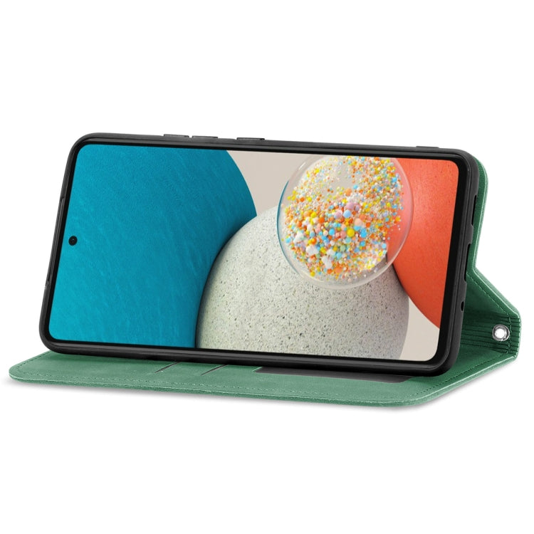 For Samsung Galaxy A73 5G Retro Skin Feel Magnetic Horizontal Flip Leather Phone Case(Green)
