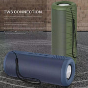 NewRixing NR9019 TWS Portable Stereo Bluetooth Speaker Support TF Card / FM(Black)
