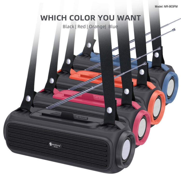NewRixing NR903F TWS Portable Outdoor Bluetooth Speaker Support TF Card / FM(Blue)
