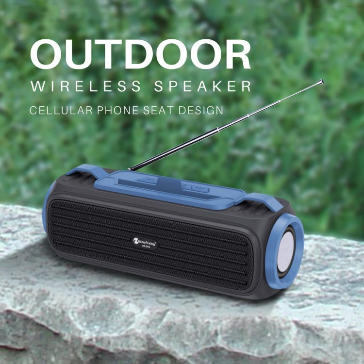 NewRixing NR903F TWS Portable Outdoor Bluetooth Speaker Support TF Card / FM(Blue)