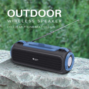 NewRixing NR903F TWS Portable Outdoor Bluetooth Speaker Support TF Card / FM(Blue)