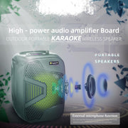 NewRixing NRG501B Outdoor Karaoke Wireless Speaker High-Power Audio Amplifier With Mic