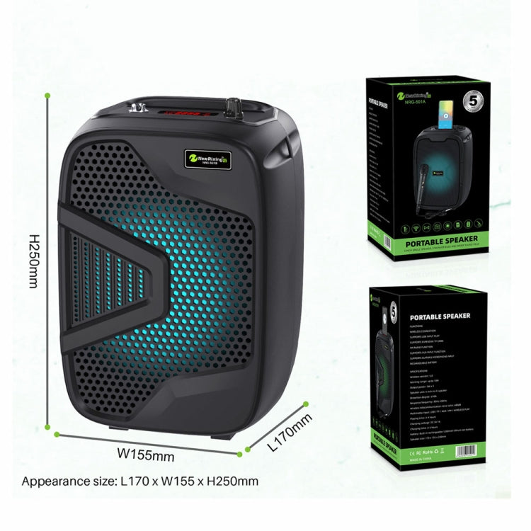 NewRixing NRG501B Outdoor Karaoke Wireless Speaker High-Power Audio Amplifier With Mic