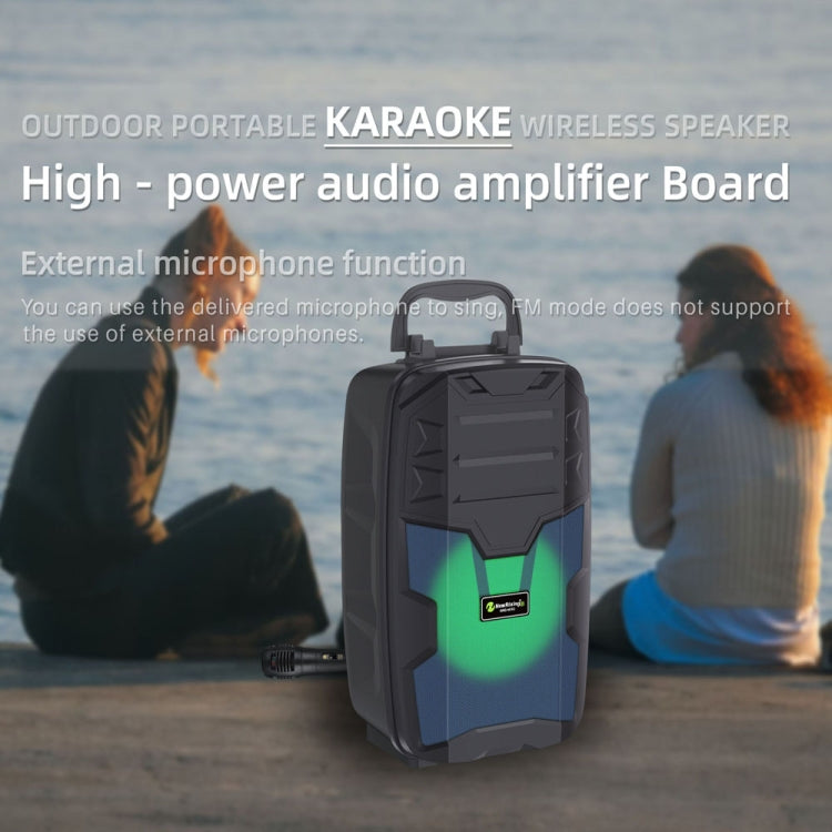 NewRixing NRG401C Outdoor Portable Karaoke Wireless Speaker High-Power Audio Amplifier With Mic(Black)