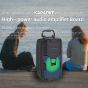 NewRixing NRG401C Outdoor Portable Karaoke Wireless Speaker High-Power Audio Amplifier No Mic(Red)
