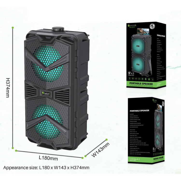 NewRixing NRG5501B Outdoor Portable Karaoke Wireless Speaker 16W Audio Amplifier with Mic