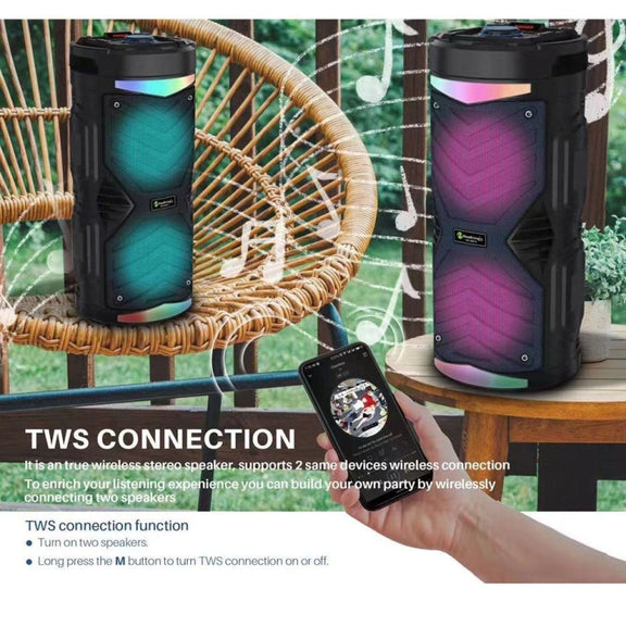 NewRixing NRG6601A Outdoor Portable Karaoke Wireless Speaker 20W Audio Amplifier With Mic(C)