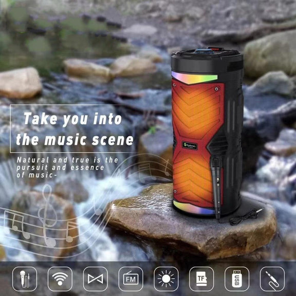NewRixing NRG6601A Outdoor Portable Karaoke Wireless Speaker 20W Audio Amplifier With Mic(C)