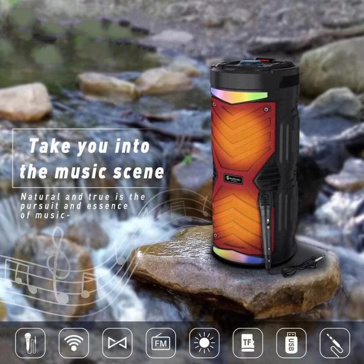 NewRixing NRG6601A Outdoor Portable Karaoke Wireless Speaker 20W Audio Amplifier With Mic(C)