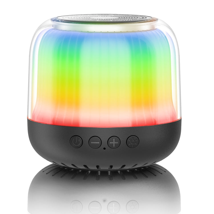 JY12 Full-screen RGB LED Breather Light Wireless Bluetooth Speaker(Black)