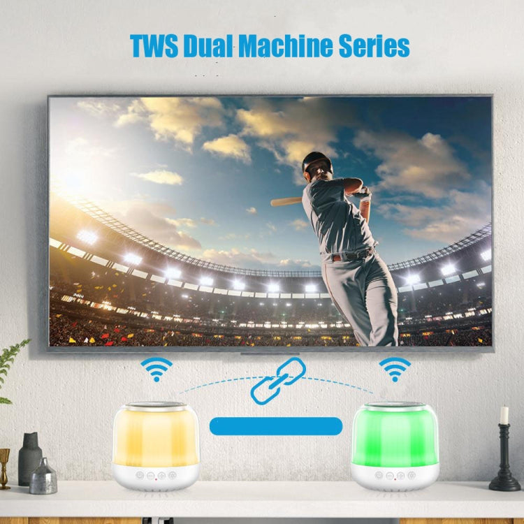 JY12 Full-screen RGB LED Breather Light Wireless Bluetooth Speaker(White)