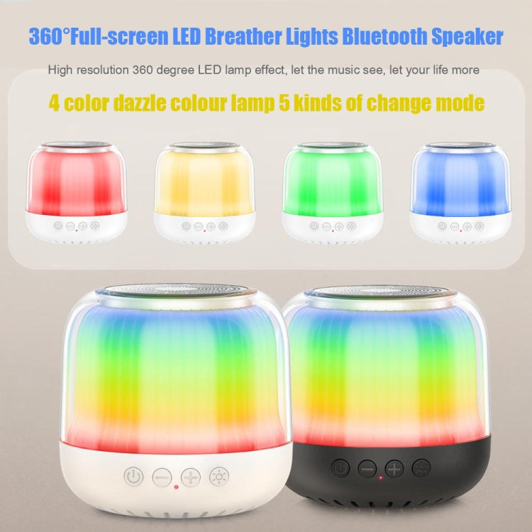 JY12 Full-screen RGB LED Breather Light Wireless Bluetooth Speaker(Black)