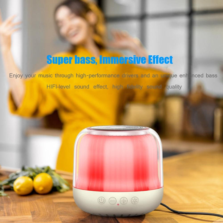 JY12 Full-screen RGB LED Breather Light Wireless Bluetooth Speaker(Black)