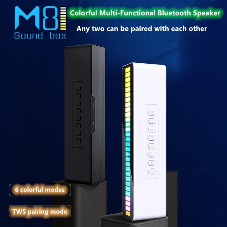 Duosi M8 LED Pickup Rhythm Ambient Light Multi-function TWS Bluetooth Speaker Bar(White)