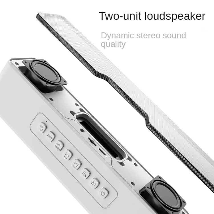 Duosi M8 LED Pickup Rhythm Ambient Light Multi-function TWS Bluetooth Speaker Bar(Black)