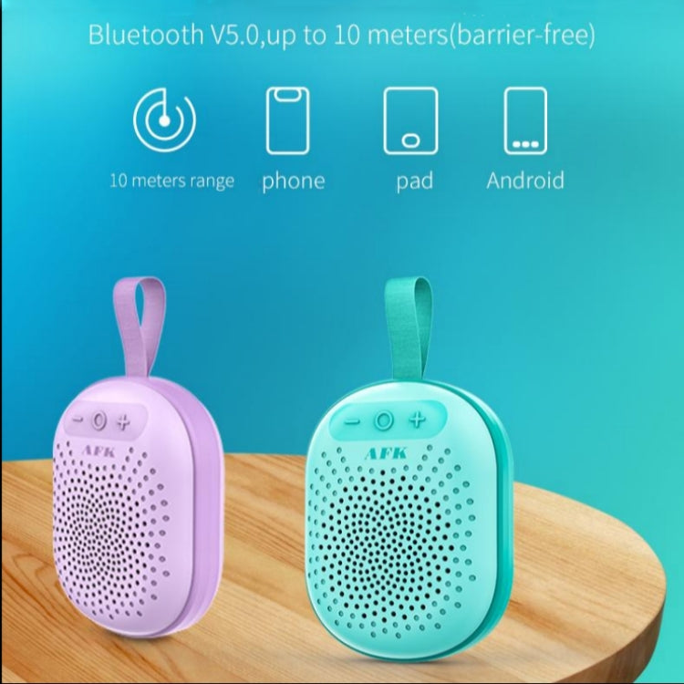 AEC BT513 RGB Light Water-resistant Portable Bluetooth Speaker Support FM / TF Card(Moran Pink)