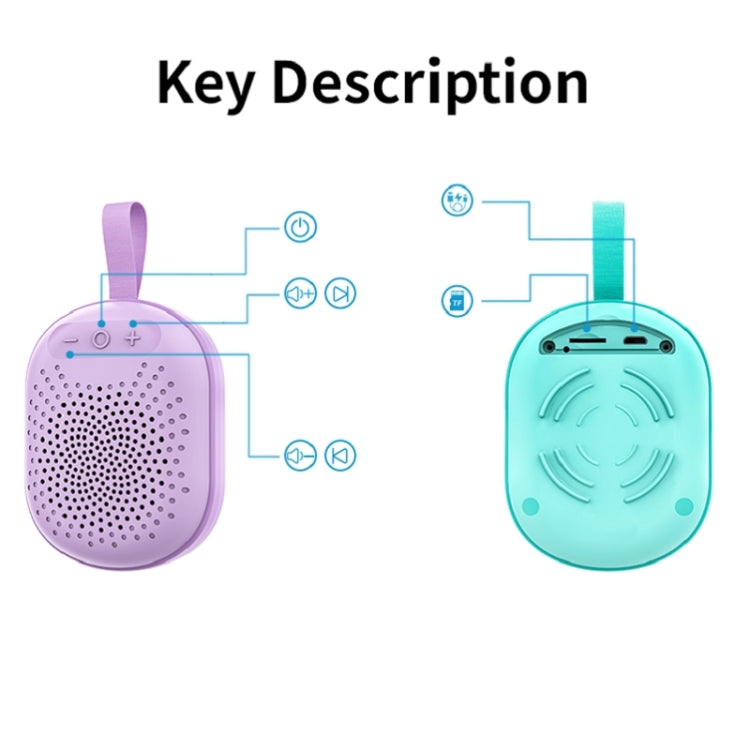 AEC BT513 RGB Light Water-resistant Portable Bluetooth Speaker Support FM / TF Card(Moran Pink)