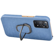 For Xiaomi Redmi Note 11 Pro Global Ring Holder Honeycomb PU Phone Case(Light Blue)