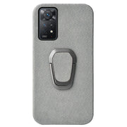 For Xiaomi Redmi Note 11 Pro Global Ring Holder Honeycomb PU Phone Case(Grey)