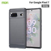 For Google pixel 7 5G MOFI Gentleness Series Brushed Texture Carbon Fiber TPU Phone Case(Gray)
