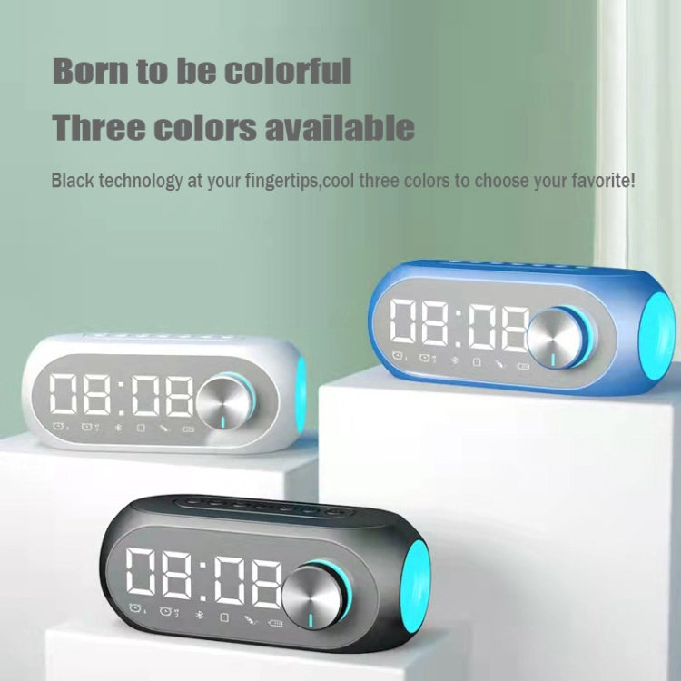 AEC S8 Alarm Clock Bluetooth Speakers with LED Light Support TF / FM(Black)