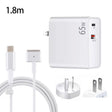 PD-65W USB-C / Type-C + QC3. 0 USB Laptop Charging Adapter + 1.8m USB-C / Type-C to MagSafe 2 / T Head Data Cable, AU Plug / US Plug(White) - Cable & Adapter by PMC TechLife | Online Shopping South Africa | PMC TechLife
