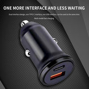 WKN-707 PD 20W USB-C / Type-C + QC 3.0 25W USB Mini Car Charger with USB-C / Type-C to 8 Pin Data Cable, Cable Length: 1m(White)