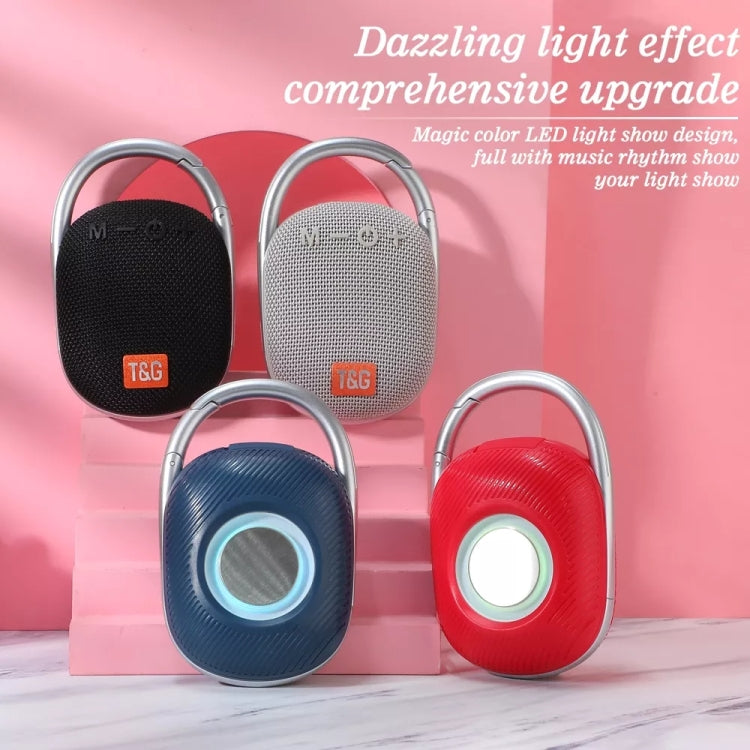 T&G TG321 TWS Portable Wireless Outdoor Mini Speaker with LED Light(Gray)
