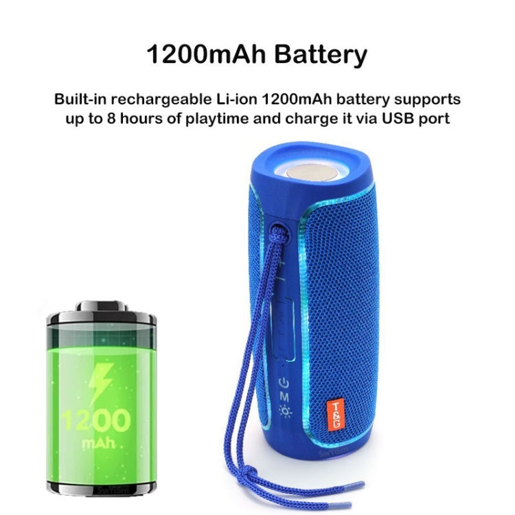 T&G TG288 TWS Portable LED Light Bluetooth Speaker(Blue)