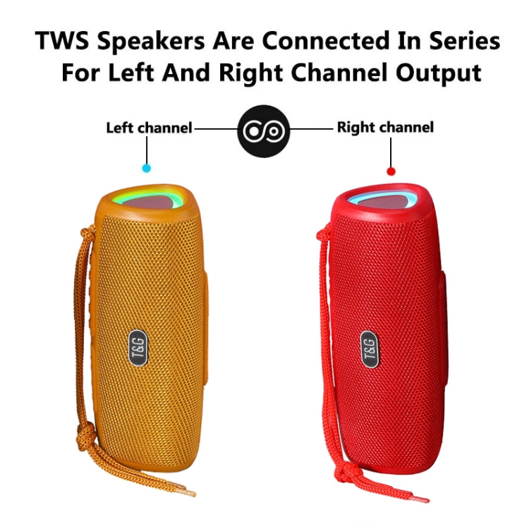T&G TG344 Portable LED Light TWS Wireless Bluetooth Speaker(Red)