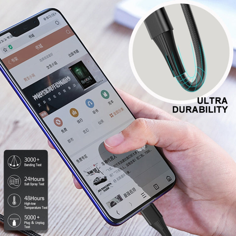 ENKAY PD 20W 3A USB-C / Type-C to 8 Pin Fast Charging Nylon Braided Data Cable, Length:1m(Black)