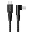 ENKAY PD 20W 3A USB-C / Type-C to 8 Pin Elbow Fast Charging Nylon Braided Data Cable, Length:2m(Black) - Normal Style Cable by ENKAY | Online Shopping South Africa | PMC TechLife | Buy Now Pay Later Mobicred