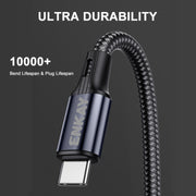 ENKAY PD 20W 3A USB-C / Type-C to 8 Pin Elbow Fast Charging Nylon Braided Data Cable, Length:2m(Black)