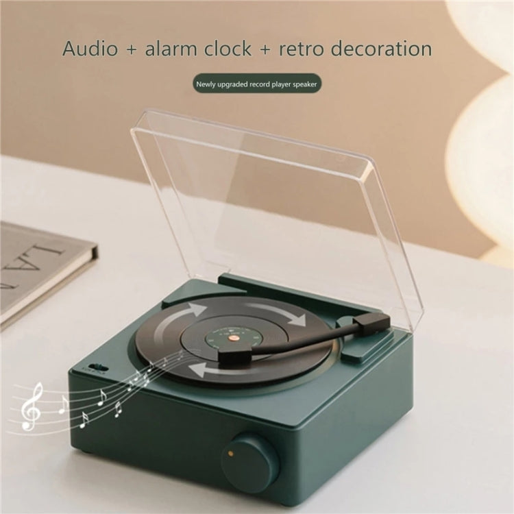 Duosi X11 Vinyl Atomic Retro Bluetooth Speaker Desktop Creative Alarm Clock(Pink)