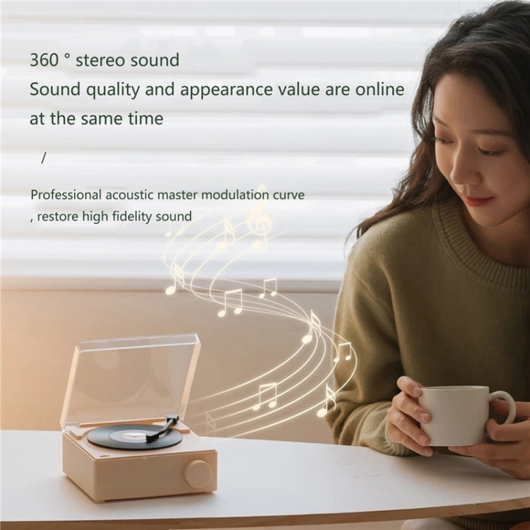 Duosi X11 Vinyl Atomic Retro Bluetooth Speaker Desktop Creative Alarm Clock(White)