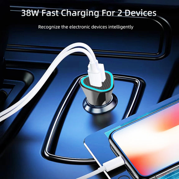 TE-P23 38W PD 20W USB-C / Type-C + QC3. 0 USB Triangle Car Charger + USB to USB-C / Type-C Data Cable, Length: 1m(White)